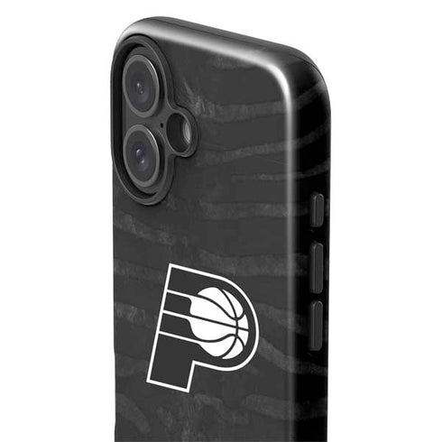 NBA Indiana Pacers Black Animal Print iPhone 16 Plus Impact Case